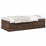 vidaXL Lit de jour et tiroirs chêne marron 90x190 cm bois d'ingénierie