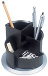 Multipot à crayon Silver 4 cases Rotatif Noir/argent HELIT