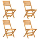 vidaXL Chaises de jardin pliantes lot de 4 47x62x90cm bois massif teck