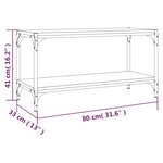 vidaXL Meuble TV Noir 80x33x41 cm Bois d'ingénierie et acier