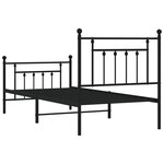 vidaXL Cadre de lit métal avec tête de lit/pied de lit noir 80x200 cm