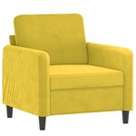 vidaXL Fauteuil Jaune 60 cm Velours