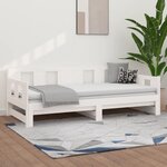 vidaXL Lit coulissant Blanc Bois de pin solide 2x(90x200) cm