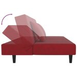 vidaXL Canapé-lit à 2 places et deux oreillers Rouge bordeaux Velours