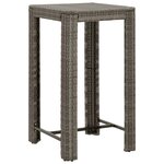 vidaXL Ensemble de bar de jardin 5 Pièces avec coussins gris poly rotin