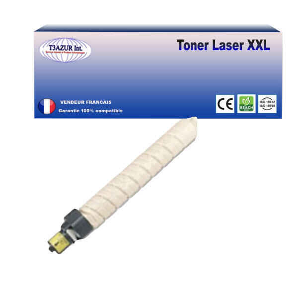 Toner compatible avec ricoh aficio  mpc3002  mpc3502 jaune - 18 000 pages - t3azur