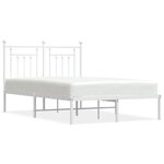 vidaXL Cadre de lit métal avec tête de lit blanc 120x200 cm