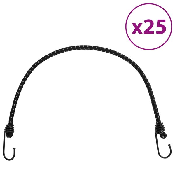 vidaXL Cordes élastiques avec bandes réfléchissantes et crochets 25Pièces