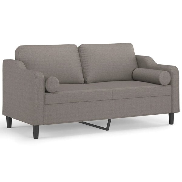 vidaXL Canapé 2 places avec oreillers décoratifs taupe 140 cm tissu