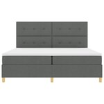 vidaXL Lit à sommier avec matelas gris foncé 200x200 cm en tissu