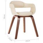 vidaXL Chaise de salle à manger Blanc Bois courbé et similicuir