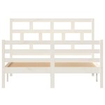 vidaXL Cadre de lit Blanc Bois massif 140x200 cm