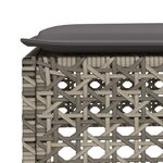 vidaXL Tabouret de jardin et coussin gris 63 5x56x32 cm résine tressée