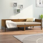 vidaXL Lit de jour sans matelas marron miel bois pin massif 90x190 cm