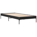 vidaXL Cadre de lit noir 90x200 cm bois d'ingénierie et métal