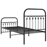 vidaXL Cadre de lit métal avec tête de lit/pied de lit noir 75x190 cm