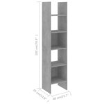 vidaXL Bibliothèque Gris béton 40x35x180 cm Bois d’ingénierie
