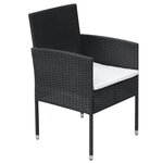 vidaXL Salon de jardin 9 Pièces avec coussins Résine tressée Noir