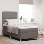 vidaXL Lit ressort avec matelas taupe 90x200 cm tissu