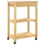 vidaXL Chariot de cuisine MONZA 60x40x90 cm bois massif de pin