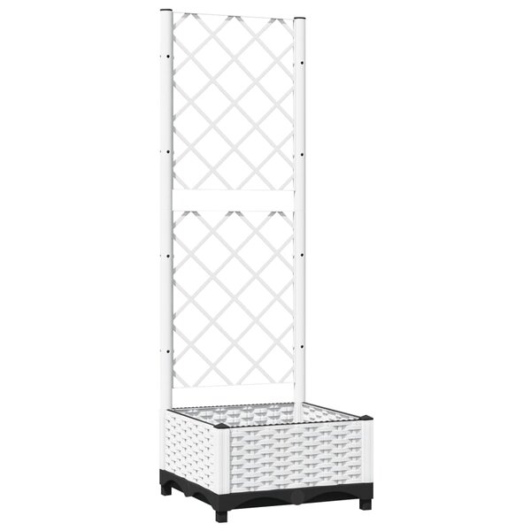 vidaXL Jardinière avec treillis Blanc 40x40x121 5 cm PP
