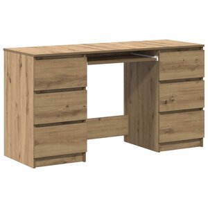 vidaXL Bureau chêne artisanal 140x50x77 cm bois d'ingénierie