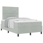 Lit à ressort vidaXL avec matelas Velours gris clair petit double