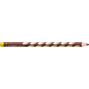 Crayon de couleur ergonomique easycolors gaucher marron x 6 stabilo
