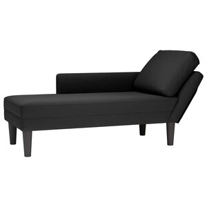 vidaXL Fauteuil long avec coussin et accoudoir droit noir velours