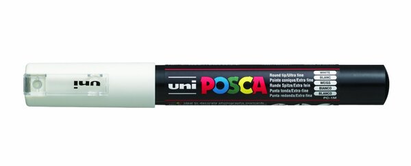 Marqueur pointe conique extra-fine posca pc1mc 0 7 - 1mm blanc x 6 posca