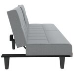 vidaXL Canapé-lit avec porte-gobelets gris clair tissu