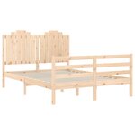 vidaXL Cadre de lit avec tête de lit 140x190 cm bois massif