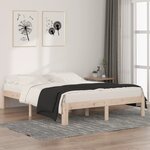 vidaXL Cadre de lit Bois de pin massif 140x190 cm