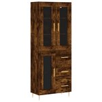 vidaXL Buffet haut Chêne fumé 69 5x34x180 cm Bois d'ingénierie