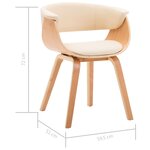 vidaXL Chaises à manger lot de 4 crème bois courbé et similicuir