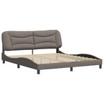 vidaXL Cadre de lit avec tête de lit Taupe 180x200 cm Tissu