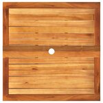 vidaXL Table de jardin noir 80x80x75 cm résine tressée et bois acacia