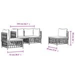 vidaXL Salon de jardin avec coussins 4 Pièces anthracite acier