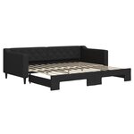 vidaXL Lit de jour avec lit gigogne noir 90x200 cm tissu