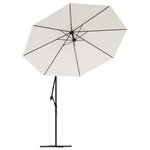 vidaXL Parasol avec éclairage LED 300cm Poteau en métal Sable