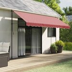vidaXL Tissu de remplacement de cantonnière d’auvent rayure bordeaux