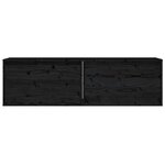 vidaXL Armoires murales 2 Pièces Noir 60x30x35 cm Bois de pin massif