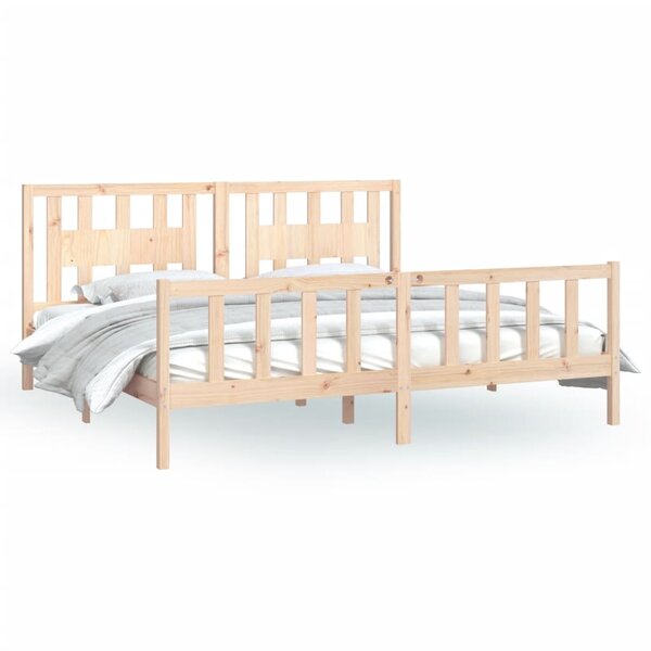 vidaXL Cadre de lit avec tête de lit bois de pin massif 200x200 cm