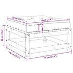 vidaXL Repose-pied de jardin et coussin Marron miel Bois de pin massif