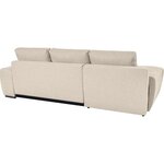 CASSANDRA - Canapé d'angle convertible avec coffre en tissu - Beige - Angle Gauche