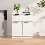 vidaXL Buffet Blanc brillant 60x30x70 cm Bois d'ingénierie