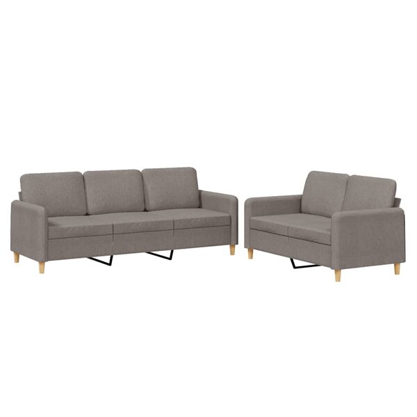 vidaXL Ensemble de canapés 2 Pièces avec coussins Taupe Tissu
