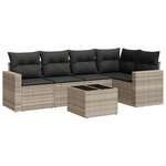 vidaXL Salon de jardin 6 Pièces avec coussins gris clair résine tressée