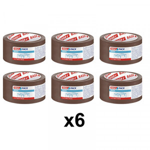 Lot de 6 rubans emballage tesa basic 66m x 50mm