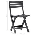 vidaXL Chaises de jardin pliables 2 Pièces Plastique Anthracite